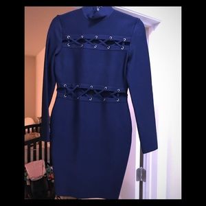 NWT, Navy blue, bandage dress with cutout details